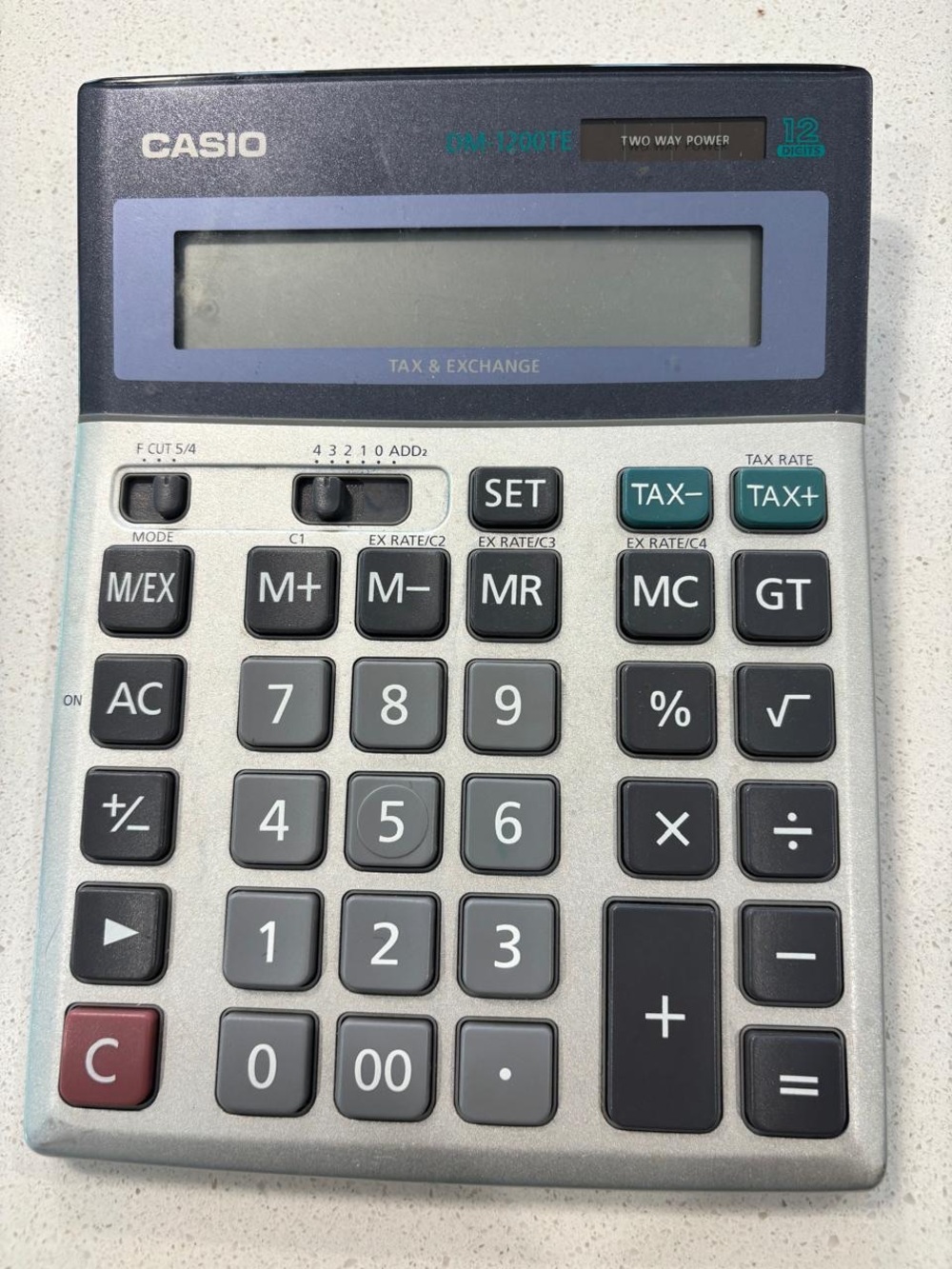 Casio DM-1200TE 12 Digit Desktop Calculator Tax & Exchange Office #E39
